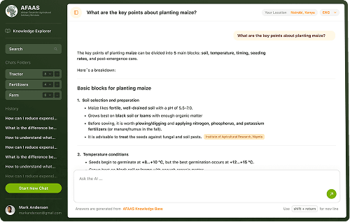 Screenshot of the platform interface