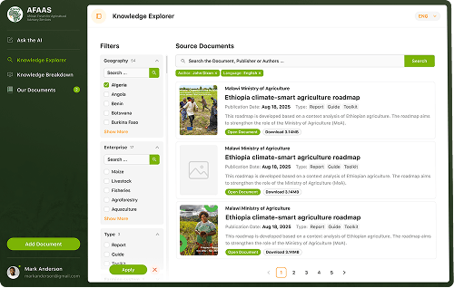 Screenshot of the platform interface